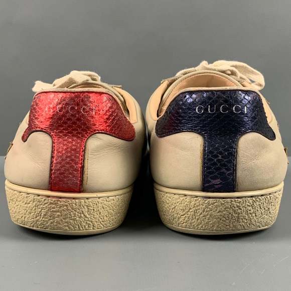 GUCCI Beige Multicolour Leather Low Top Sneakers - Picture 3 of 8